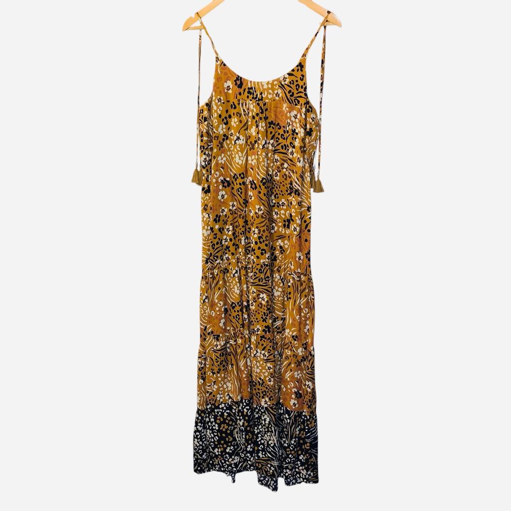 DR2 Boho Sleeveless Floral Printed Maxi Dress Sz small